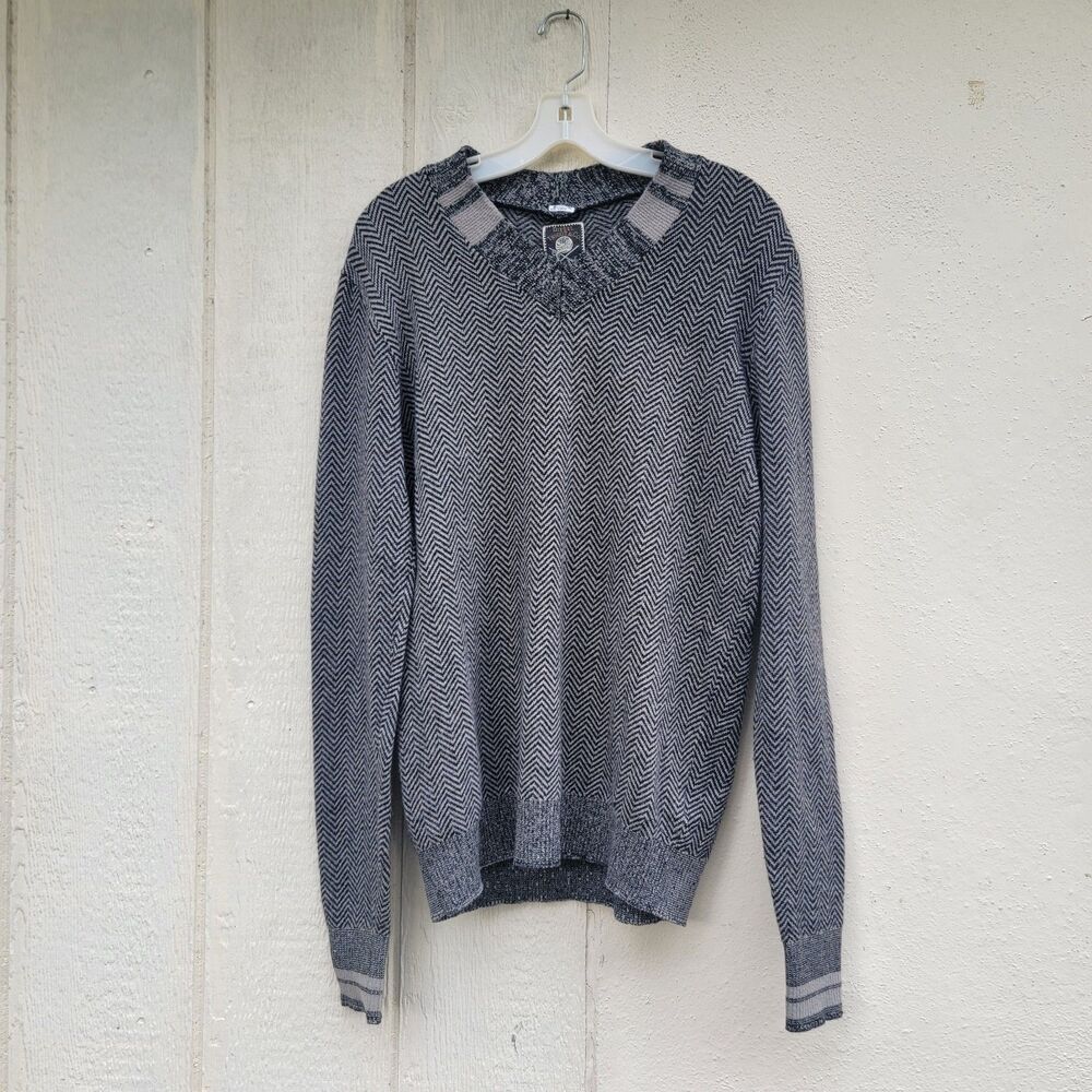 Diesel tricot & co wool Gry/ Blk blend pullover mens sz XL Wool Blend Preppy